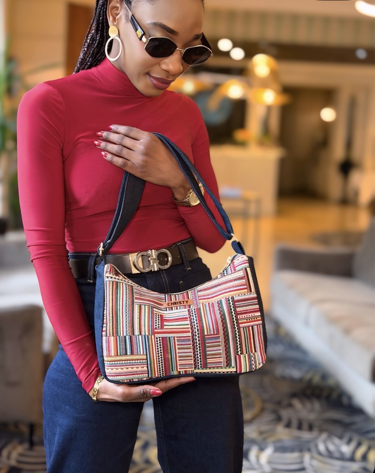 Sac Dany - toile gros fil et jean recyclé