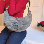 Sac Demi-Lune format L - gris en jeans (3)