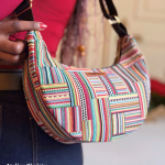 Sac Demi-Lune – ethnique toile gros fil (6)