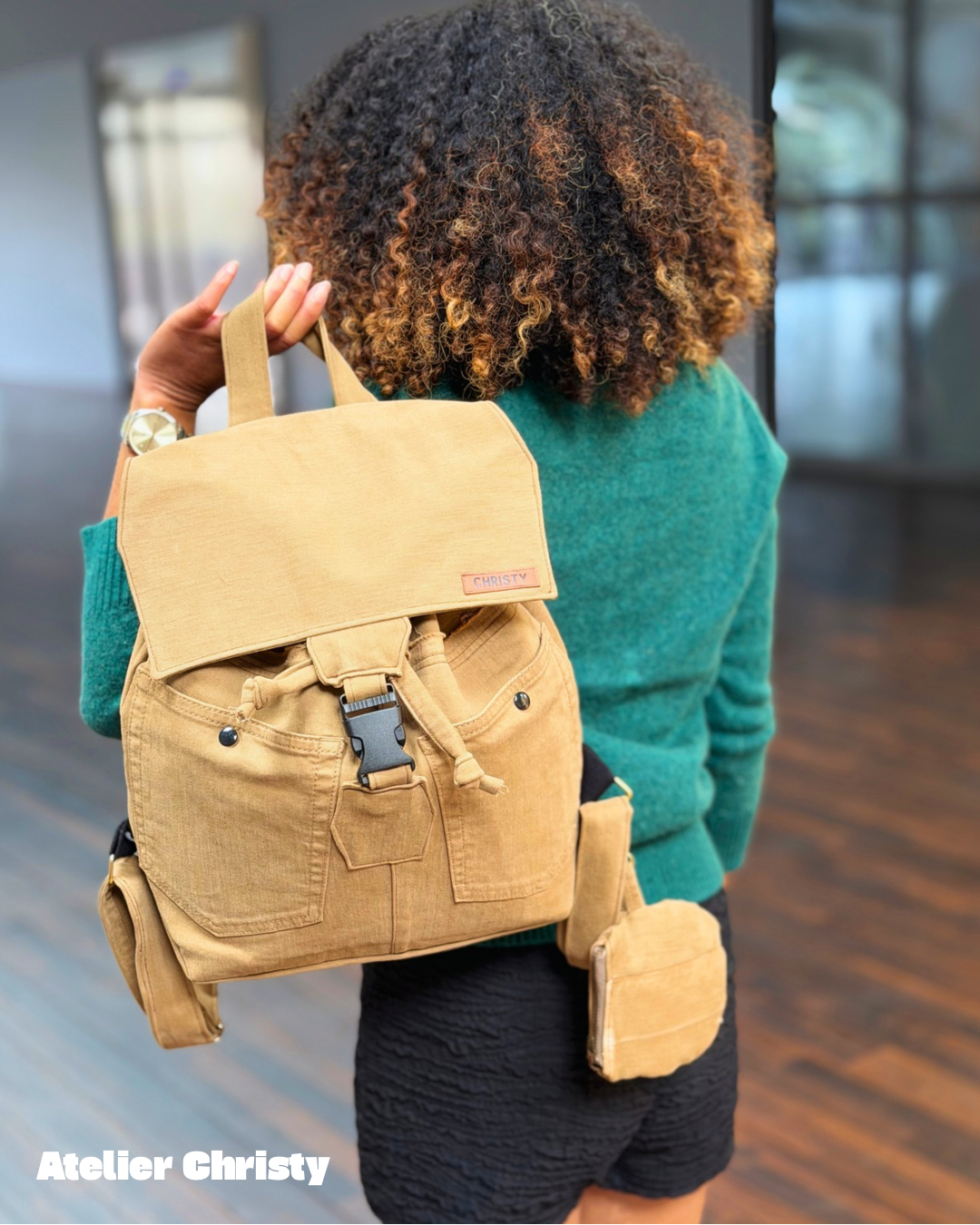 Sac à dos Alya mixte camel – Image 3